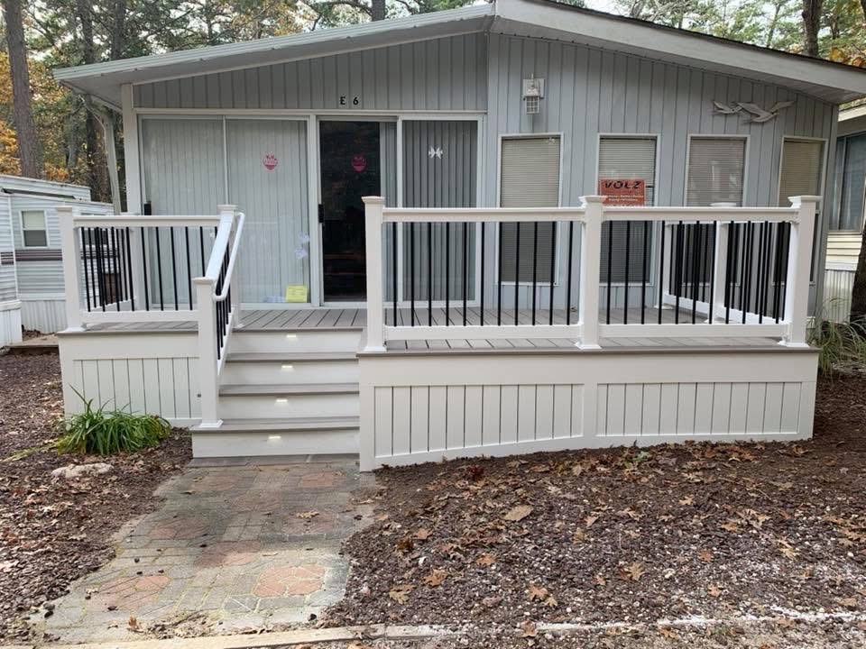 Shore home with a new deck